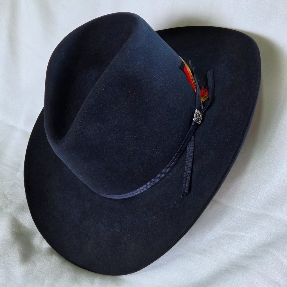 Resistol Tycoon Cowboy Hat Mens 6 7/8 Navy New Vintage XXX Beaver Felt USA
